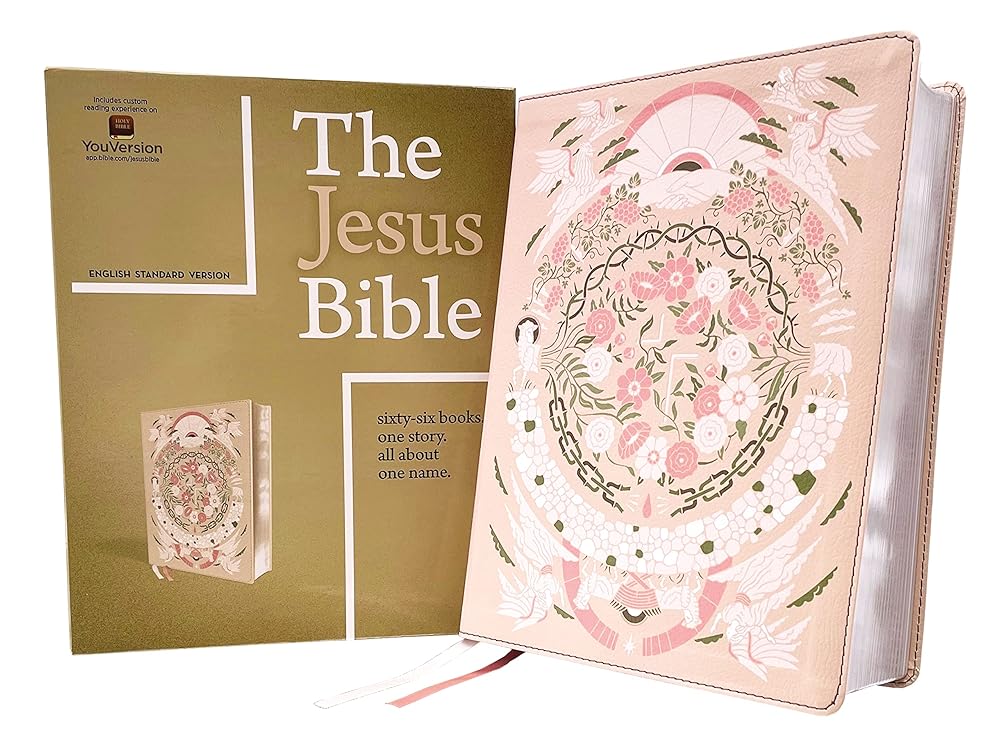 The Jesus Bible Artist Edition, ESV, Leathersoft, Peach Floral cover image