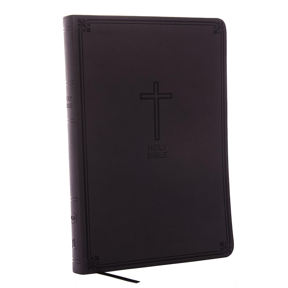 NKJV, Value Thinline Bible, Large Print, Leathersoft, Charcoal, Red Letter Edition, Comfort Print: Holy Bible, New King James Version cover image