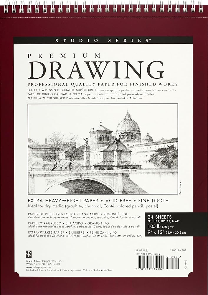 Large Premium Drawing Pad 9'' X 12'' (Sketchbook, Sketch book) (Studio) cover image