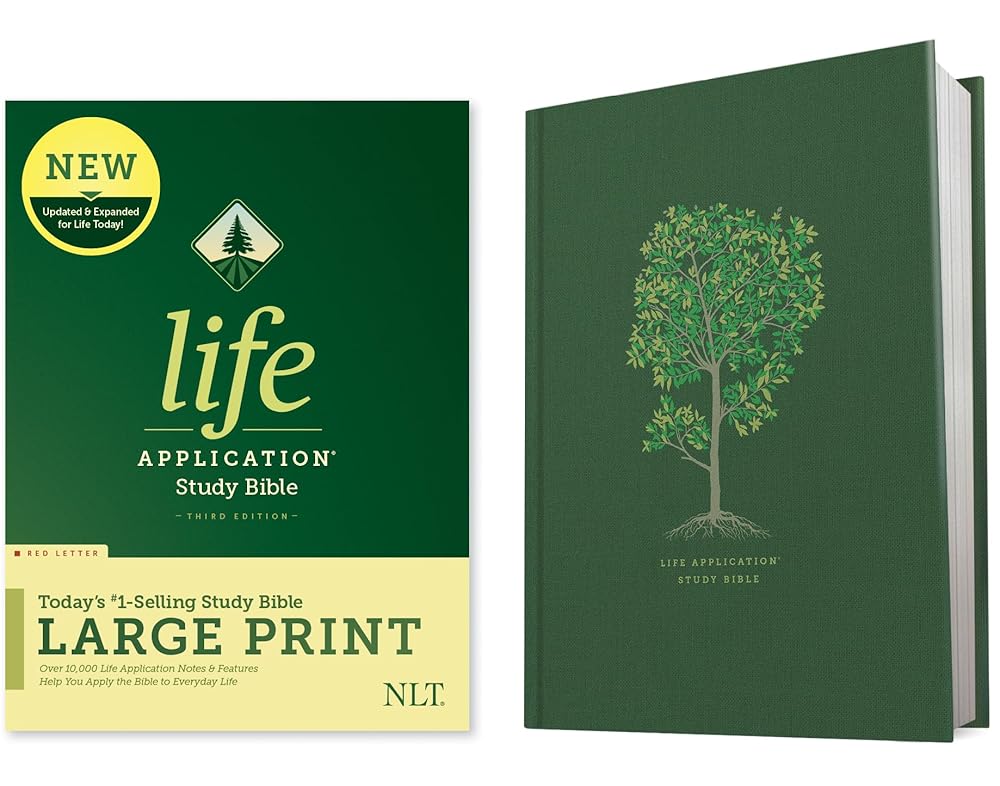 Tyndale NLT Life Application Study Bible, Third Edition, Large Print (Hardcover, Red Letter) – New Living Translation Bible, Large Print Study Bible for Enhanced Readability cover image