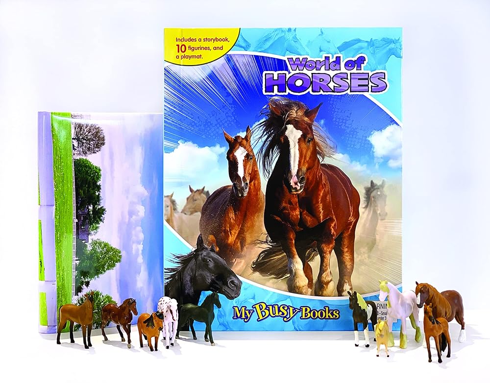 Phidal World of Horses My Busy Books - Storybook, 10 figurines, playmat cover image
