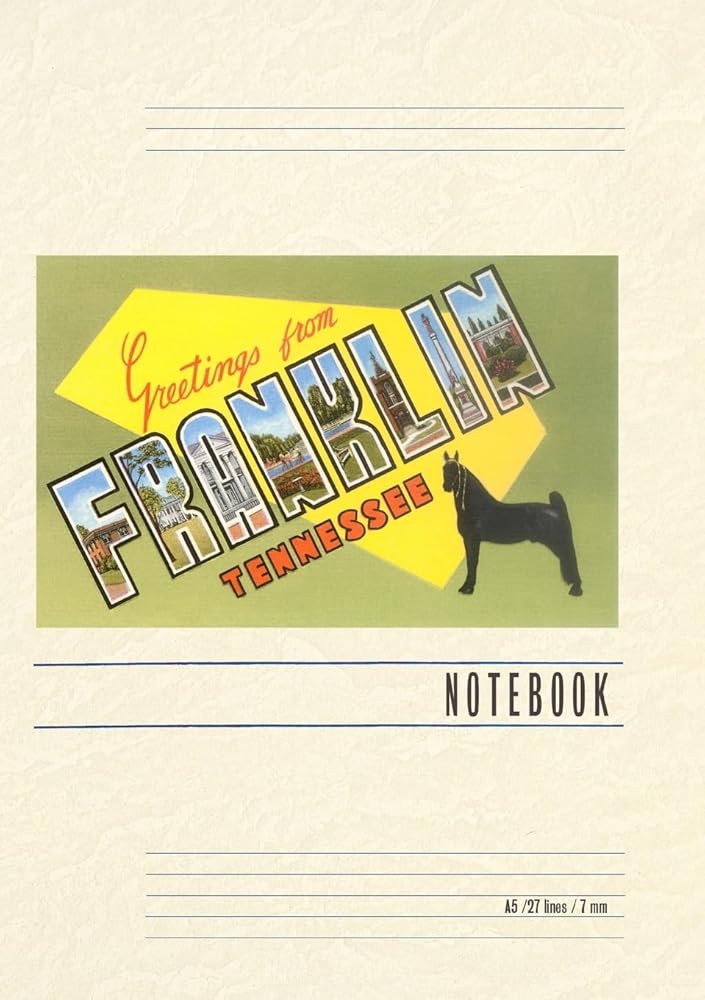 Vintage Lined Notebook Greetings from Franklin, Tennessee cover image