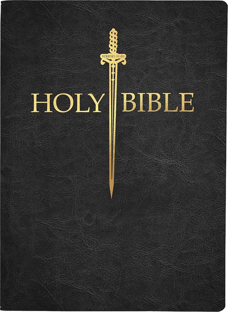KJV Sword Bible, Large Print, Black Genuine Leather, Thumb Index: (Red Letter, Premium Cowhide, 1611 Version) (King James Version Sword Bible) cover image