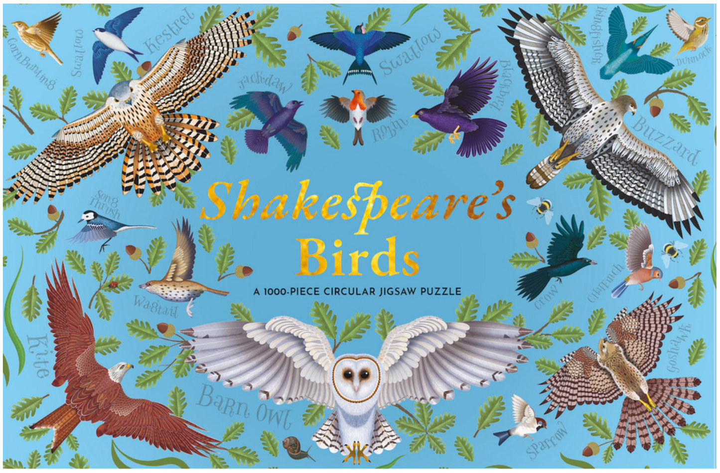 Shakespeare's Birds: A 1000-Piece Circular Jigsaw Puzzle by Rebecca Harris