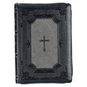 KJV Super Giant Print Bible Two-Tone Gray Faux Leather
