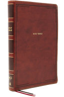 NKJV, Thinline Bible, Giant Print, Leathersoft, Brown, Thumb Indexed, Red Letter Edition, Comfort Print
