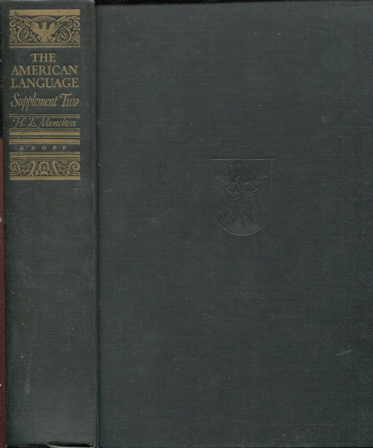 The American Language: Supplement Two