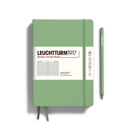Notebooks - Medium (A5): Sage / Hardcover / Squared