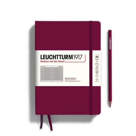 Notebooks - Medium (A5): Port red / Hardcover / Squared