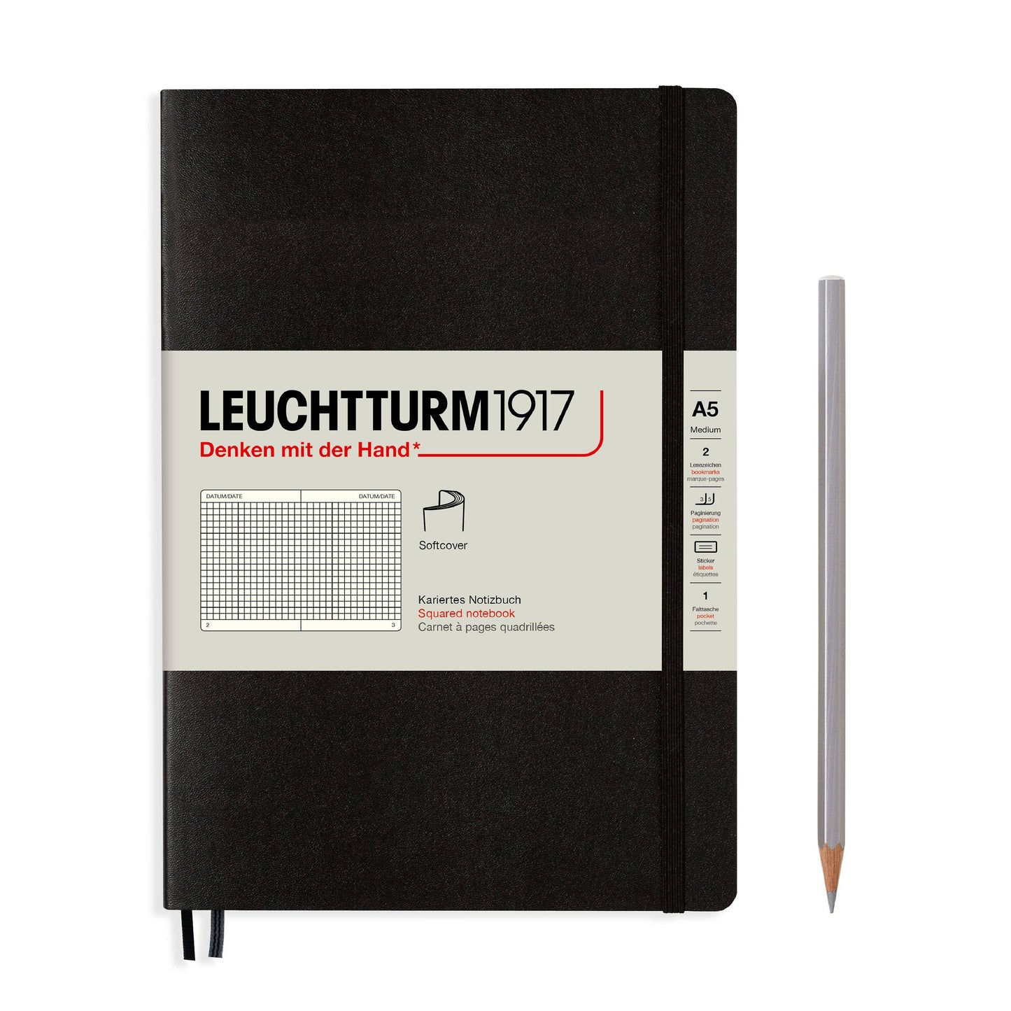Notebooks - Medium (A5): Black / Hardcover / Plain