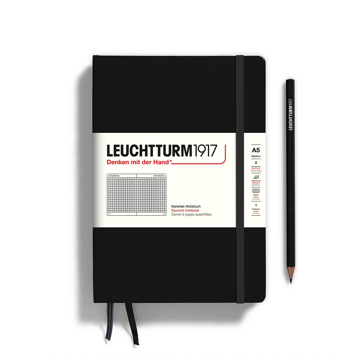 Notebooks - Medium (A5): Black / Hardcover / Plain