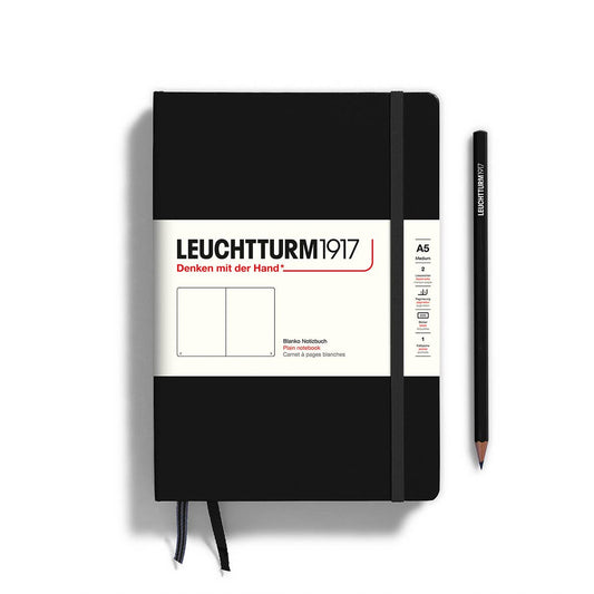 Notebooks - Medium (A5): Black / Hardcover / Plain