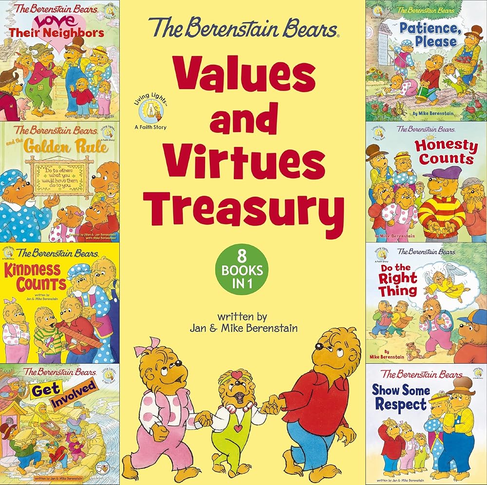 The Berenstain Bears Values and Virtues Treasury: 8 Books in 1 (Berenstain Bears/Living Lights: A Faith Story) cover image