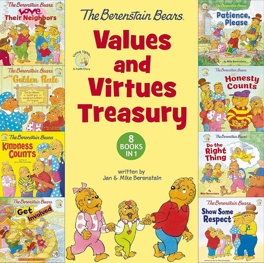 The Berenstain Bears Values and Virtues Treasury: 8 Books in 1 (Berenstain Bears/Living Lights: A Faith Story) cover image