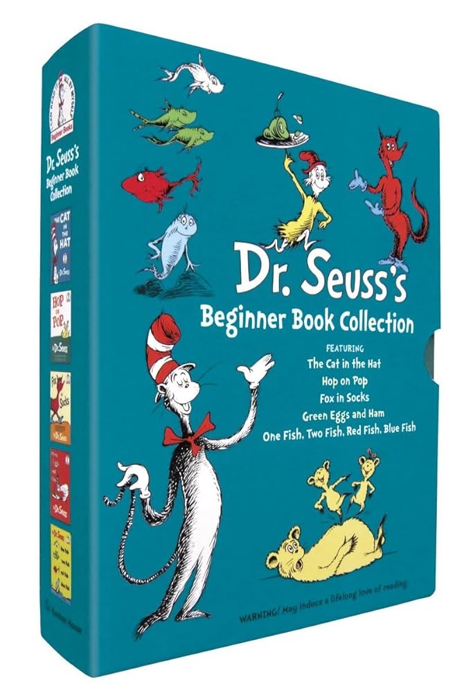 Dr. Seuss's Beginner Book Boxed Set Collection: The Cat in the Hat; One Fish Two Fish Red Fish Blue Fish; Green Eggs and Ham; Hop on Pop; Fox in Socks cover image