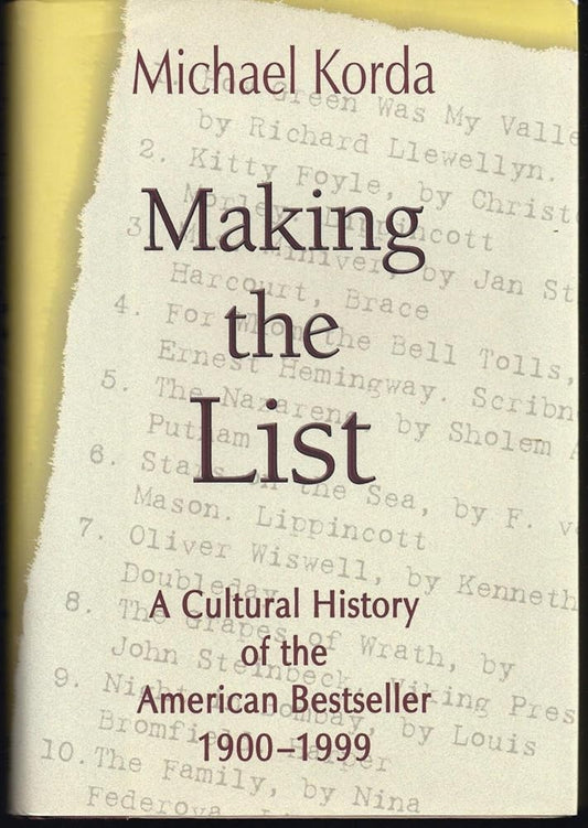 Making the List: A Cultural History of the American Bestseller, 1900-1999 cover image