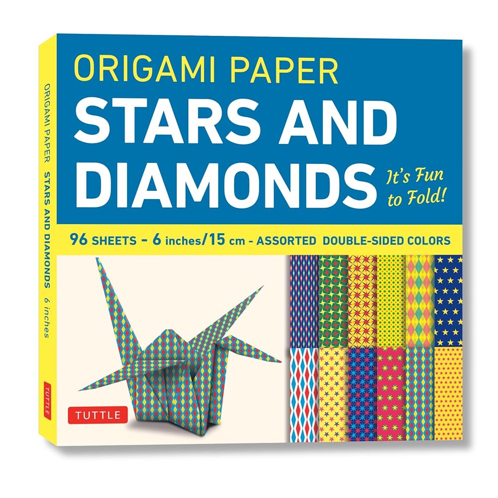 Origami Paper 96 sheets - Stars and Diamonds 6 inch (15 cm): Tuttle Origami Paper: Origami Sheets Printed with 12 Different Patterns: Instructions for 6 Projects Included (Tuttle Specials) cover image
