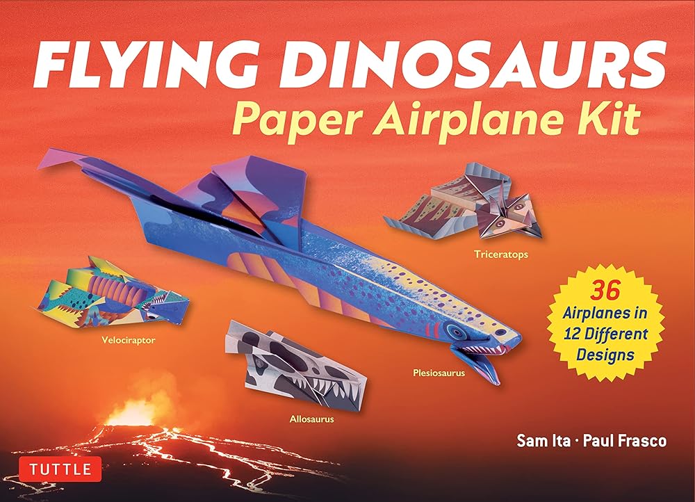 Flying Dinosaurs Paper Airplane Kit: 36 Airplanes in 12 Different Designs! cover image