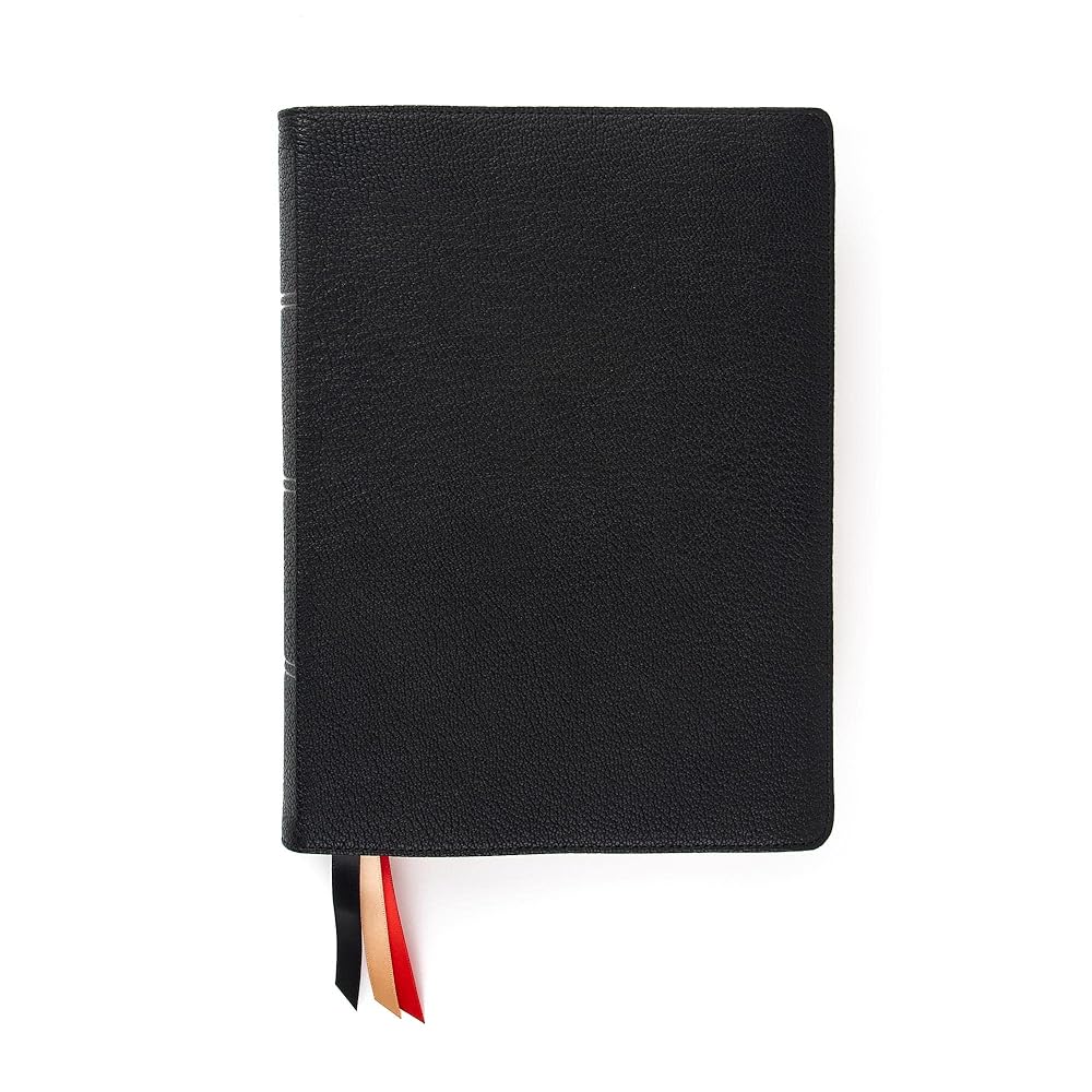 CSB Single-Column Wide-Margin Bible, Holman Handcrafted Collection, Black Premium Goatskin, Black Letter, Presentation Page, Full-Color Maps, Easy-to-Read Bible Serif Type cover image