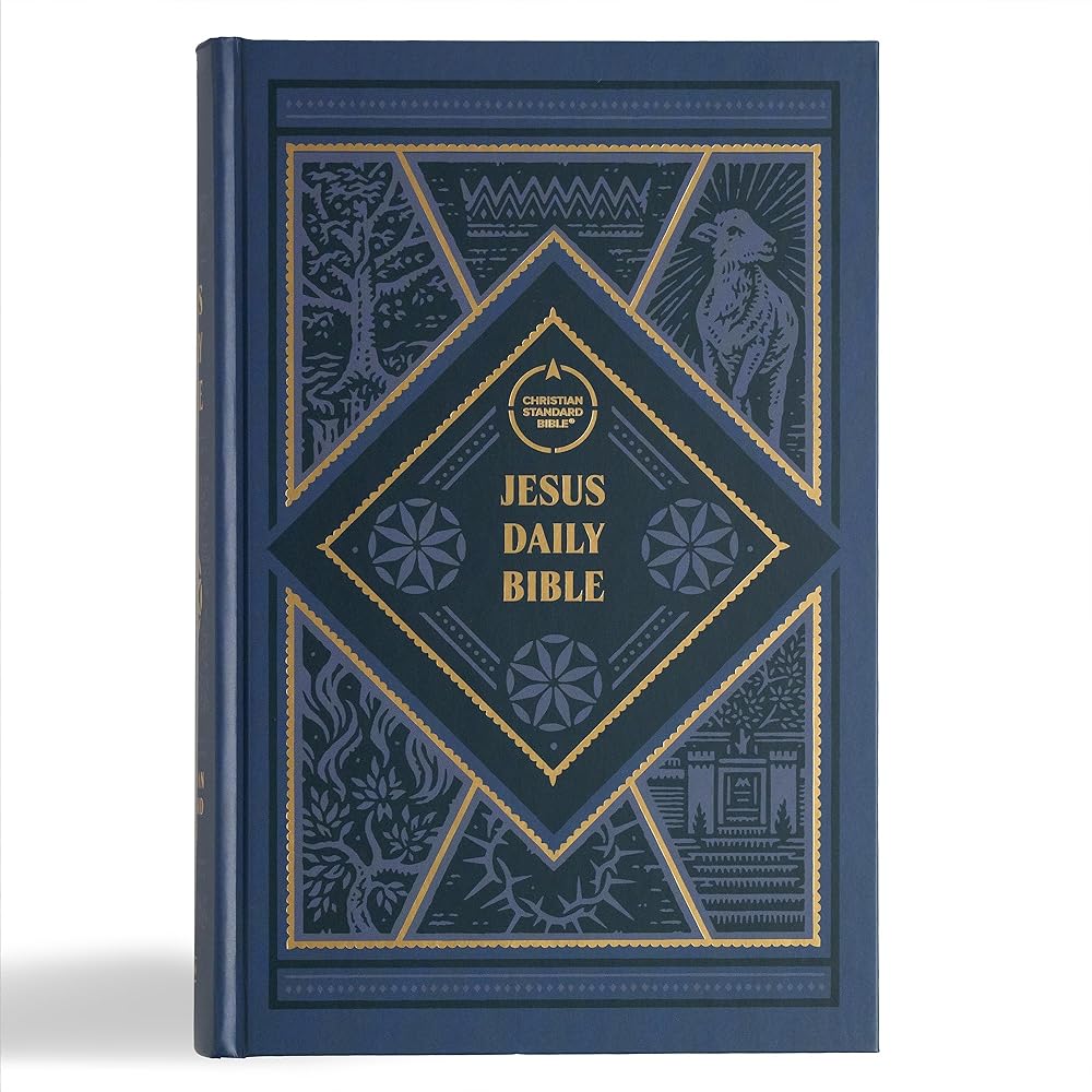 CSB Jesus Daily Bible, Hardcover, Guided 52-Week Reading Plan, Weekly Introductions, Weekly Summaries, Articles, Charts, Book Introductions, Easy-to-Read Bible Serif Type cover image