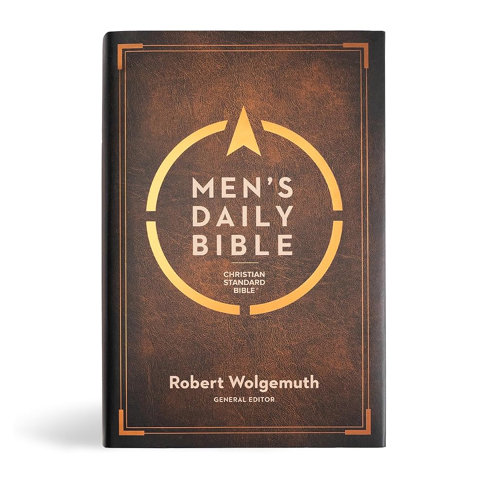 CSB Men's Daily Bible, Hardcover, Black Letter, Reading Plan, Articles, Callouts, Study Tools, Easy-to-Read Bible Serif Type cover image