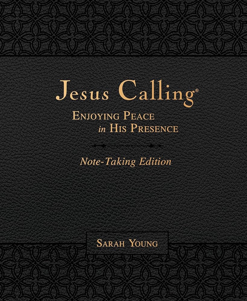 Jesus Calling Note-Taking Edition, Leathersoft, Black, with Full Scriptures: Enjoying Peace in His Presence (A 365-Day Devotional and Prayer Journal) cover image
