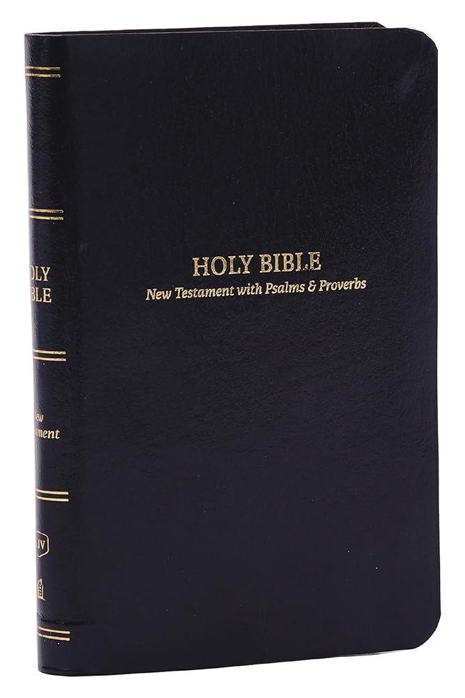 KJV Holy Bible: Pocket New Testament with Psalms and Proverbs, Black Leatherflex, Red Letter, Comfort Print: King James Version cover image