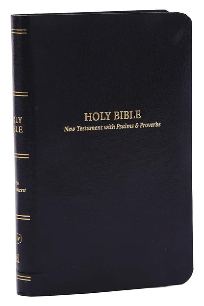 KJV Holy Bible: Pocket New Testament with Psalms and Proverbs, Black Leatherflex, Red Letter, Comfort Print: King James Version cover image