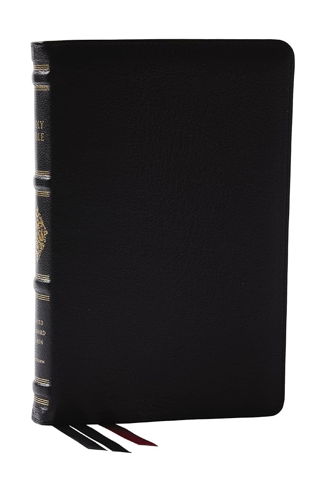 RSV Personal Size Bible with Cross References, Black Premium Goatskin Leather, Premier Collection, (Sovereign Collection) cover image