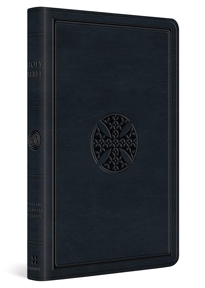 ESV Large Print Value Thinline Bible (TruTone, Navy, Mosaic Cross Design) cover image
