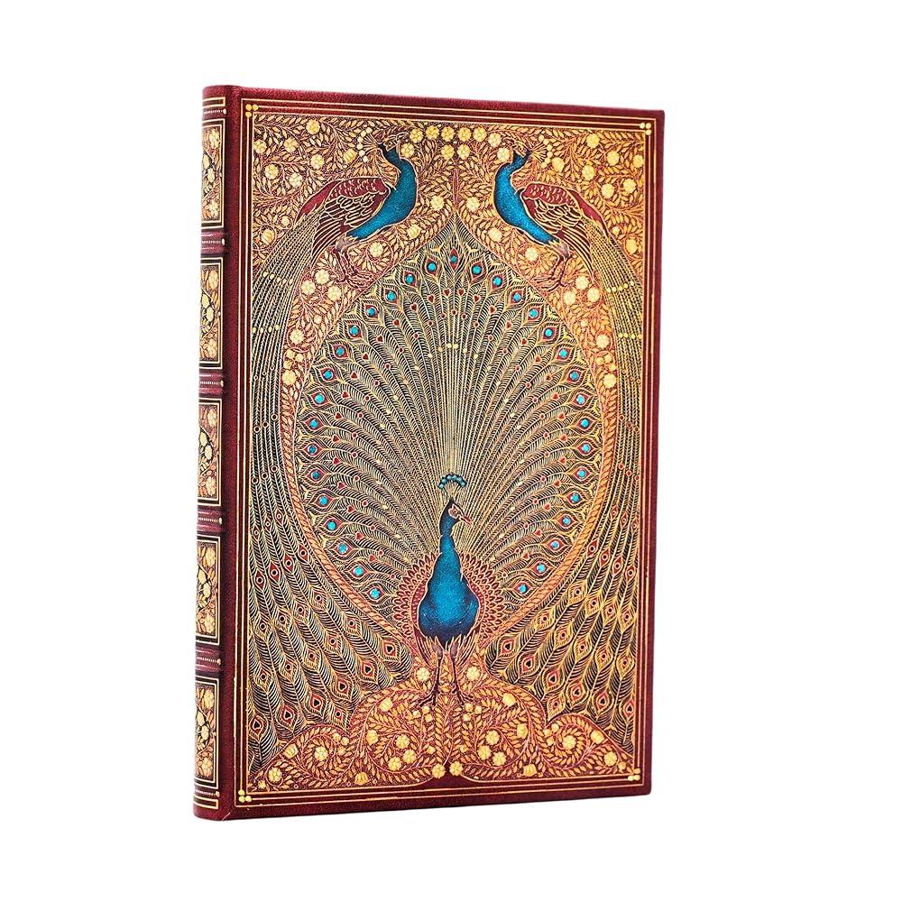 Hafiz's Peacocks Mini Lined Hardcover Journal, 176pg, 85GSM by Paperblanks (Sangorski & Sutcliffe) cover image