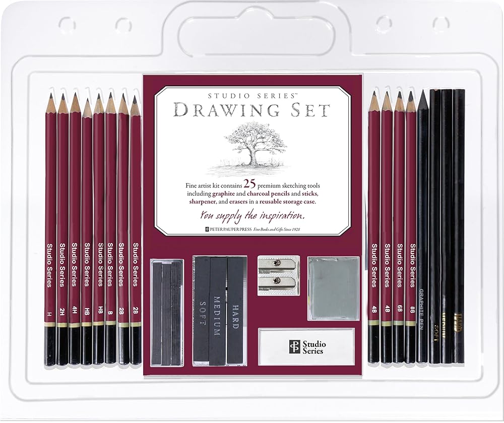 Studio Series 25-Piece Sketch & Drawing Pencil Set (Artist's Pencil & Charcoal Set) cover image
