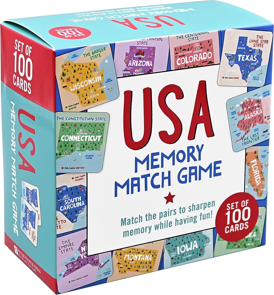 USA Memory Match Game (Set of 100 cards) cover image