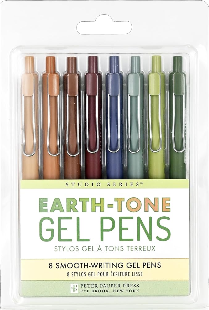 Earth-Tone Gel Pens - 8 Smooth Writing Pens cover image