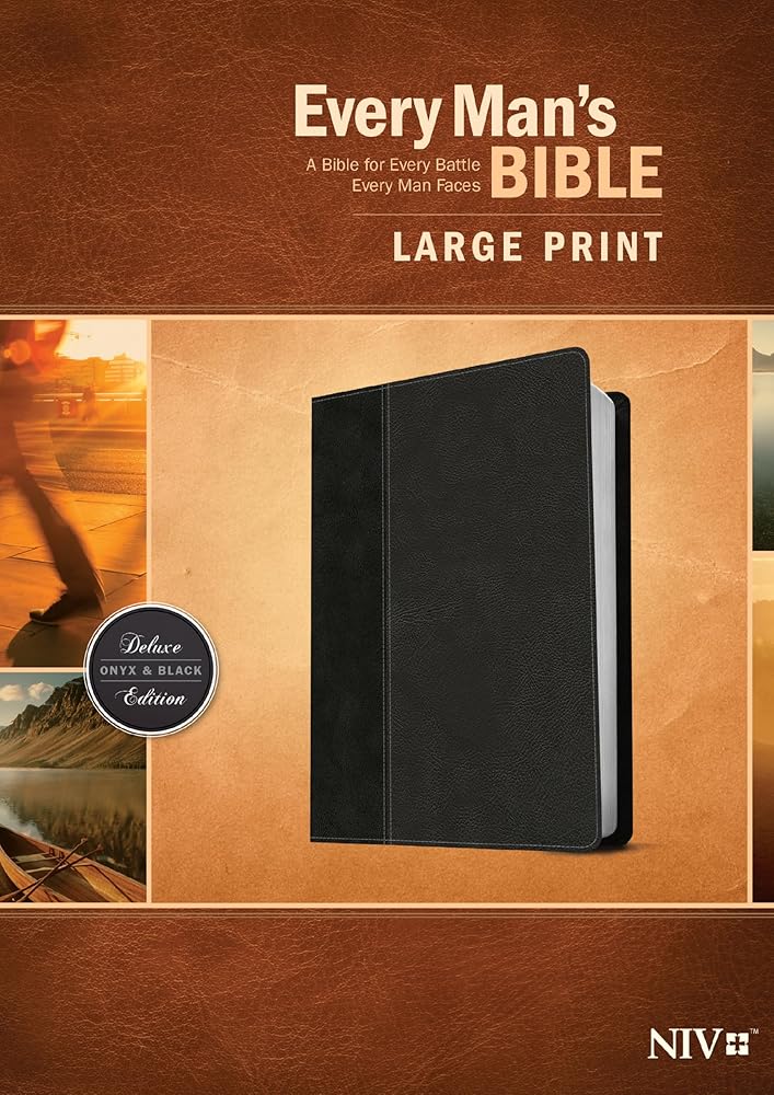 Every Man's Bible NIV, Large Print, TuTone (LeatherLike, Onyx/Black) cover image