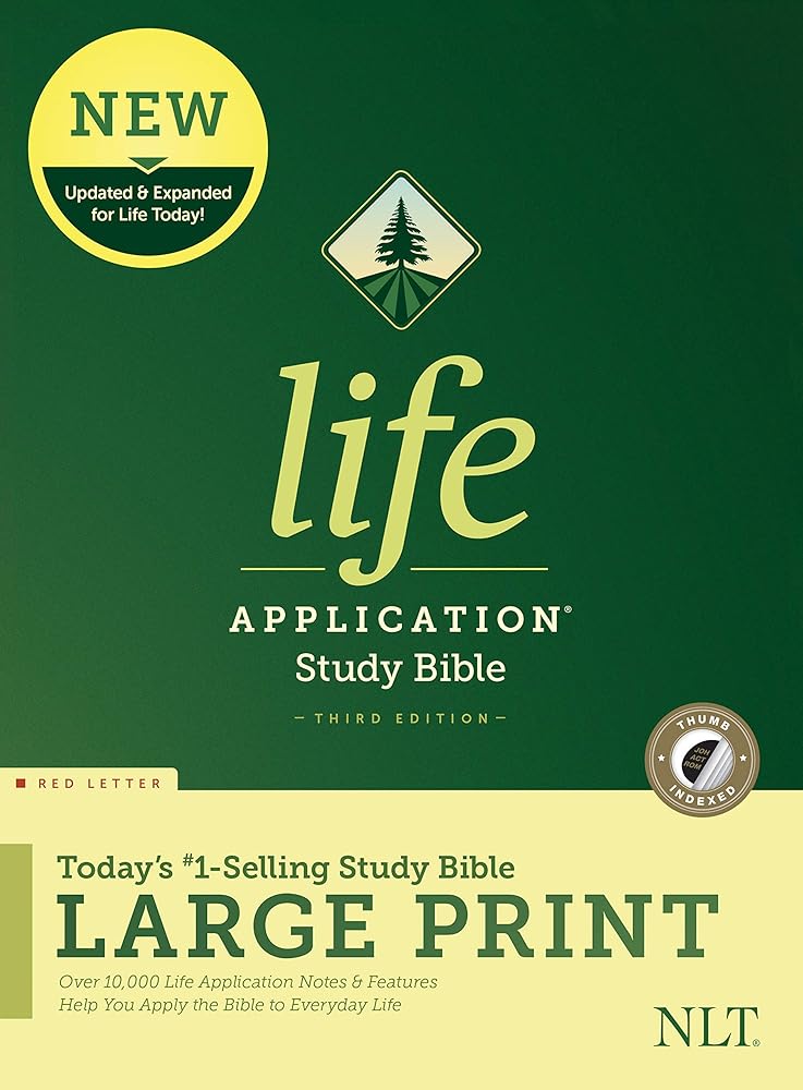 Tyndale NLT Life Application Study Bible, Third Edition, Large Print (Hardcover, Red Letter, Indexed) – New Living Translation Bible, Large Print Study Bible for Enhanced Readability cover image