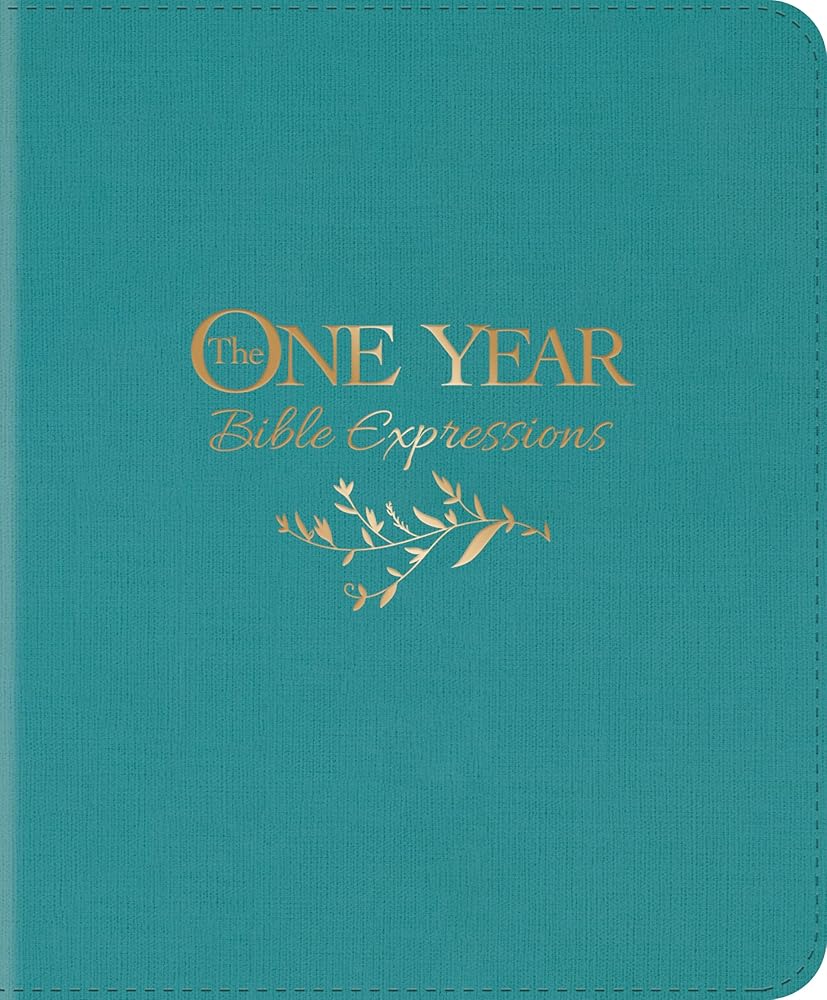 The One Year Bible Expressions NLT (LeatherLike, Tidewater Teal) cover image