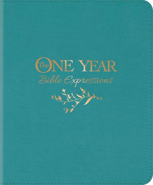 The One Year Bible Expressions NLT (LeatherLike, Tidewater Teal) cover image