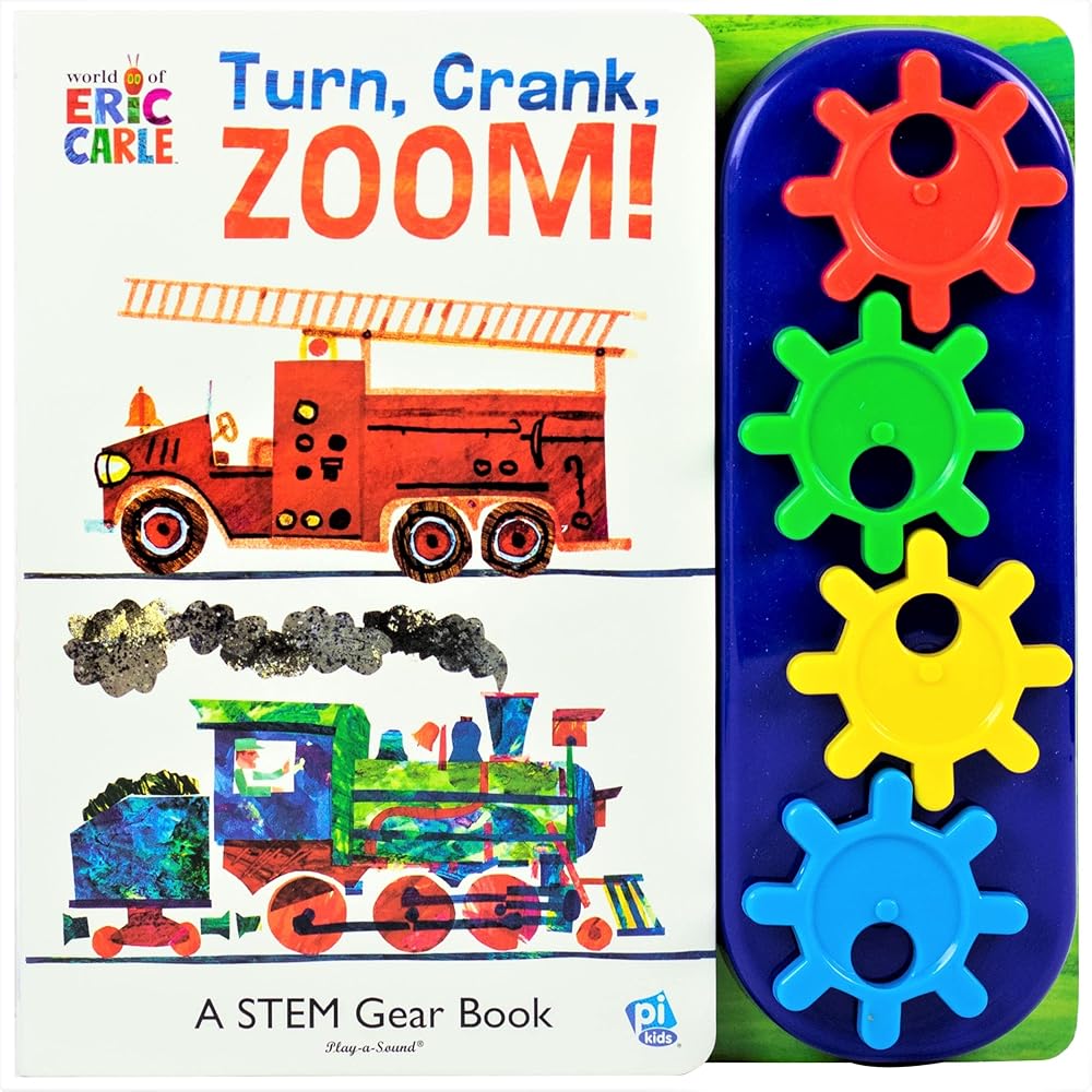 World of Eric Carle, Turn, Crank, Zoom! A STEM Gear Sound Book - PI Kids cover image
