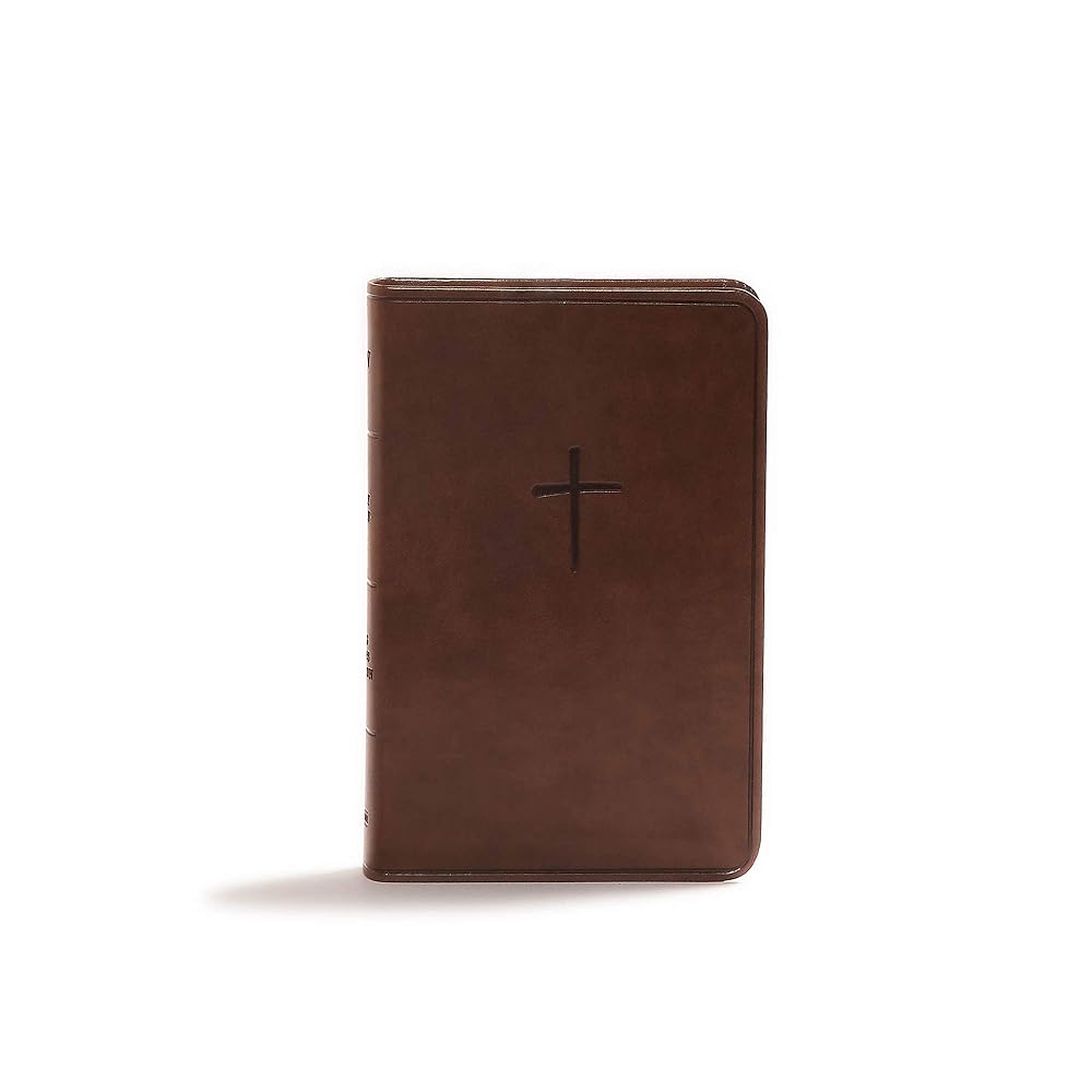 CSB Compact Bible, Value Edition, Brown LeatherTouch, Red Letter, Presentation Page, Full-Color Maps, Easy-to-Read Bible Serif Type cover image