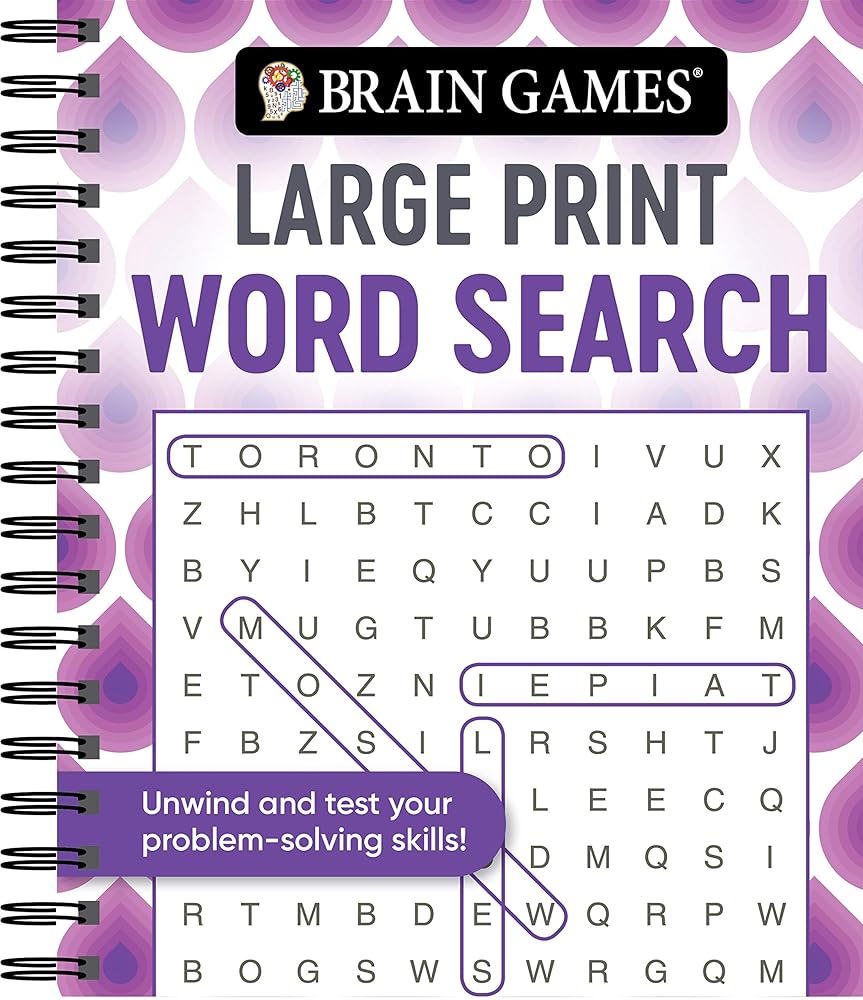 Brain Games - Large Print Word Search (Swirls) cover image
