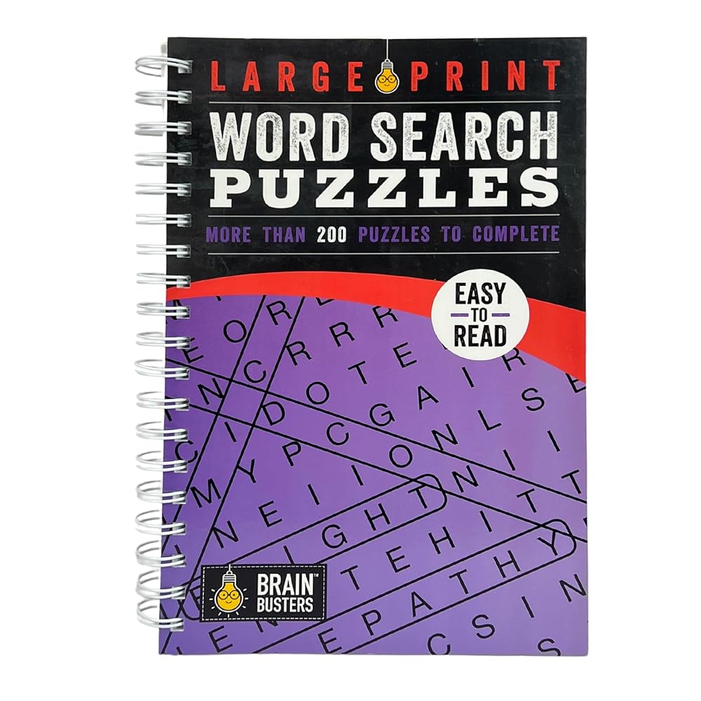 Large Print Word Search Puzzles Volume 2: Over 200 Puzzles to Complete with Solutions - Include Spiral Bound / Lay Flat Design and Large to Extra-Large Font for Word Finds (Brain Busters) cover image