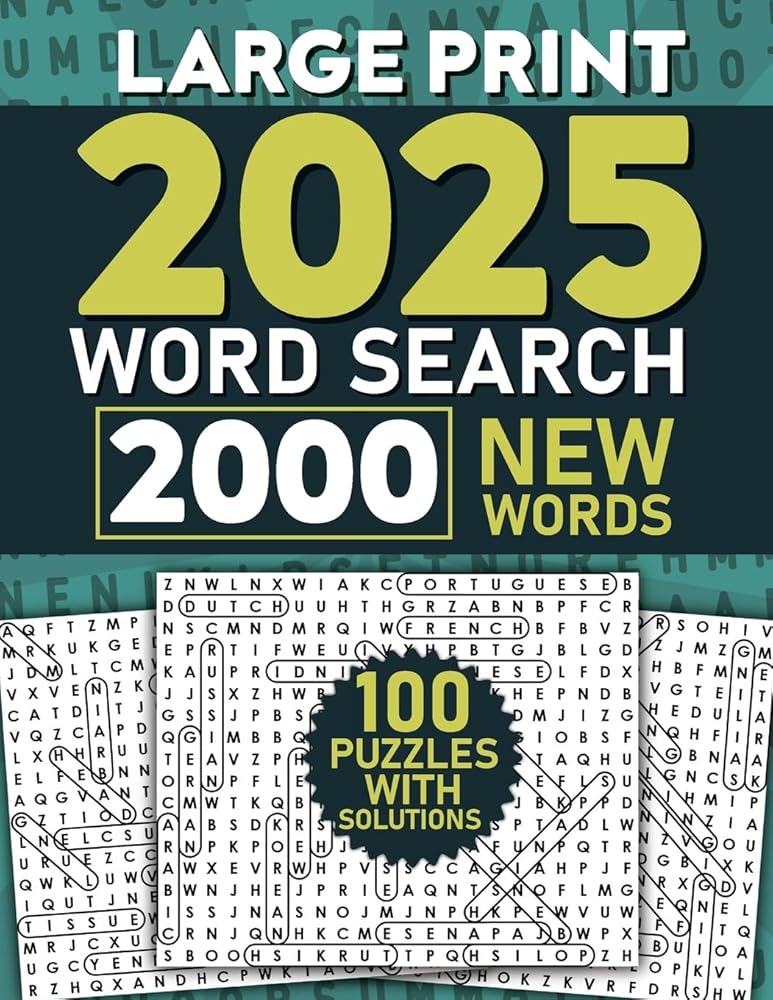 2025 Word Search for Adults Large Print, 2000 Words: Word Search Puzzle Books, Word Find Book, Word Searches cover image
