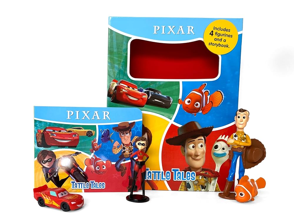 Pixar Tattle Tales - Activity Books for kids, 12-page storybook, 4 figurines cover image