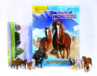 Phidal World of Horses My Busy Books - Storybook, 10 figurines, playmat cover image