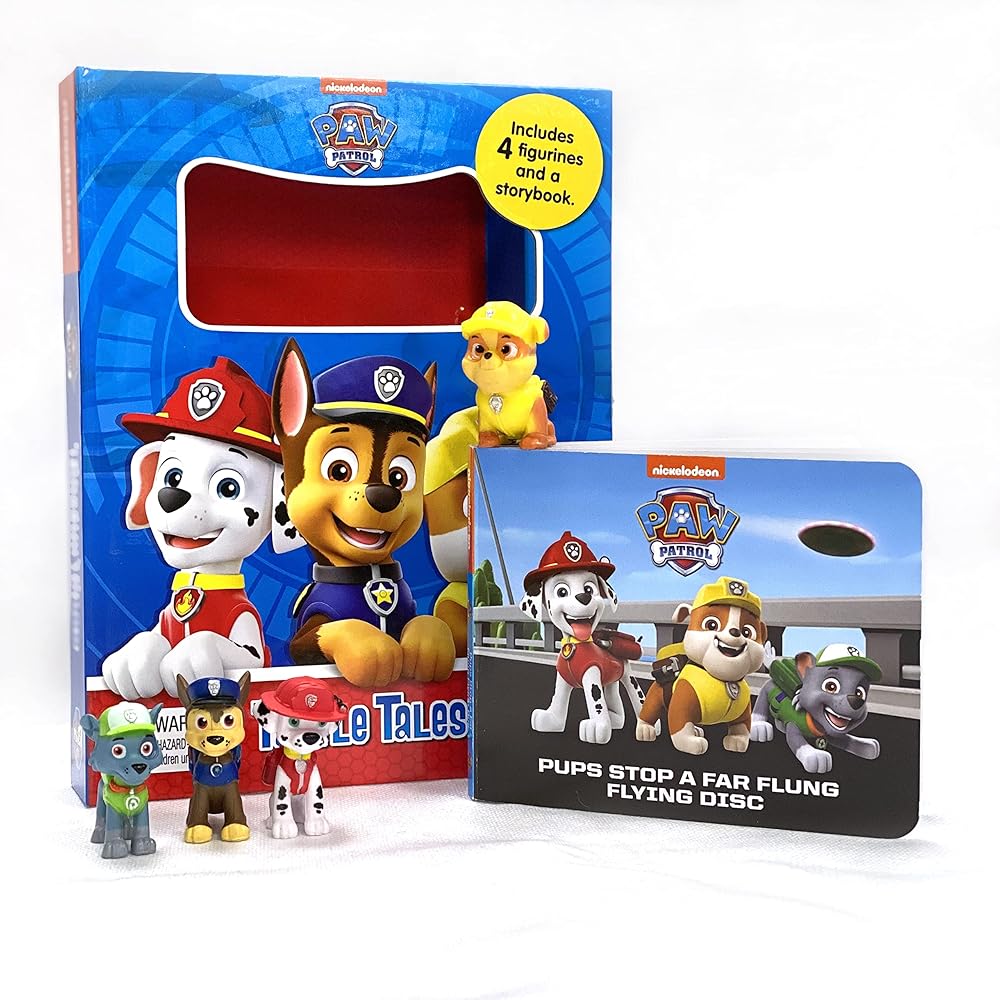 Paw Patrol Tattle Tales - Activity Books for kids, 12-page storybook, 4 figurines cover image