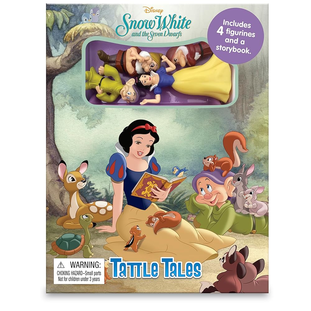 Disney Snow White Tattle Tales - Activity Books for kids, 12-page storybook, 4 figurines cover image