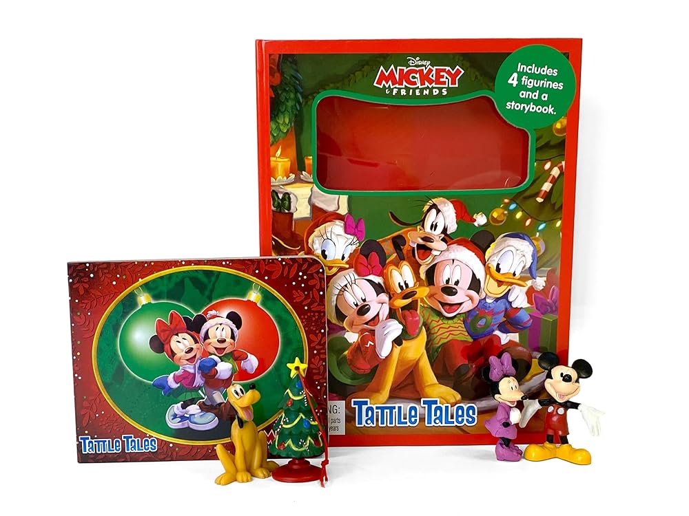 Disney Mickey & Friends Christmas Tattle Tales - Activity Books for kids, 12-page storybook, 4 figurines cover image