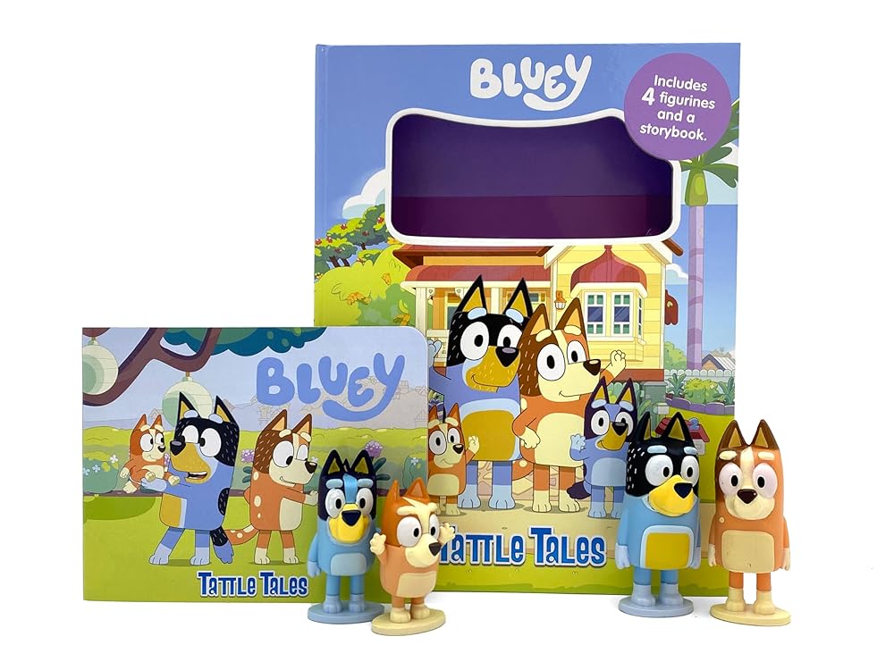 Bluey Tattle Tales - Activity Books for kids, 12-page storybook, 4 figurines cover image