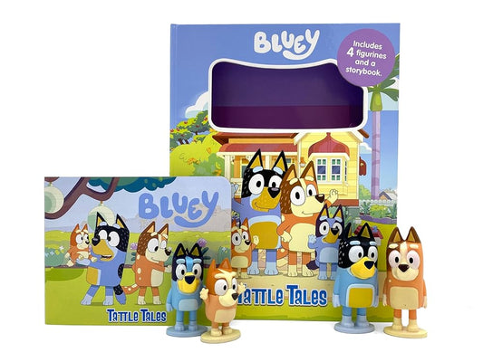 Bluey Tattle Tales - Activity Books for kids, 12-page storybook, 4 figurines cover image